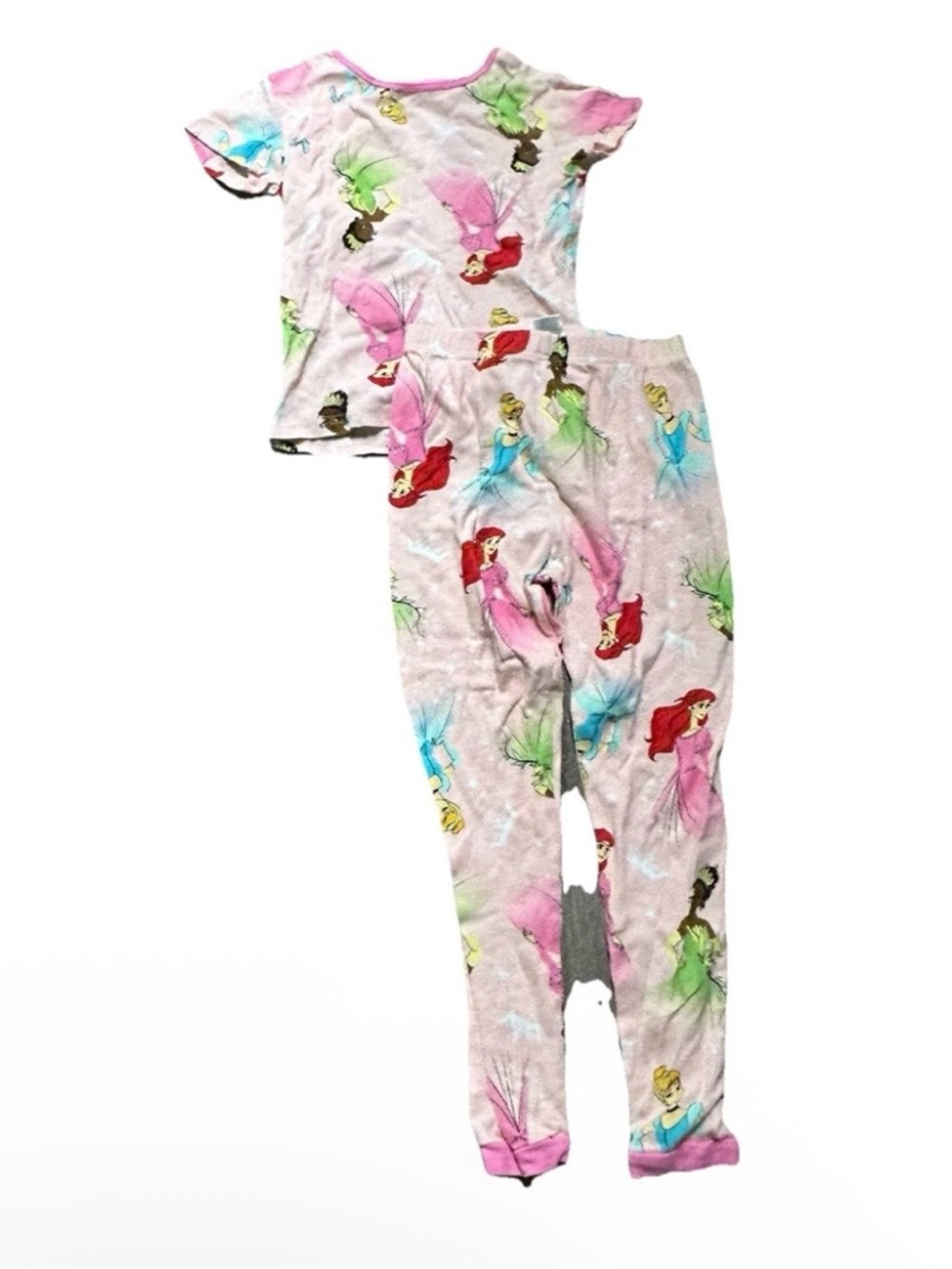 Girls Disney Princess Pajama Set Cinderella Ariel Size 10